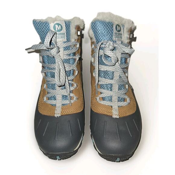 New! Merrell Atmost Mid WTPF Womens Brown Sugar/Ice Boots Sz 7.5 M - Picture 3 of 12